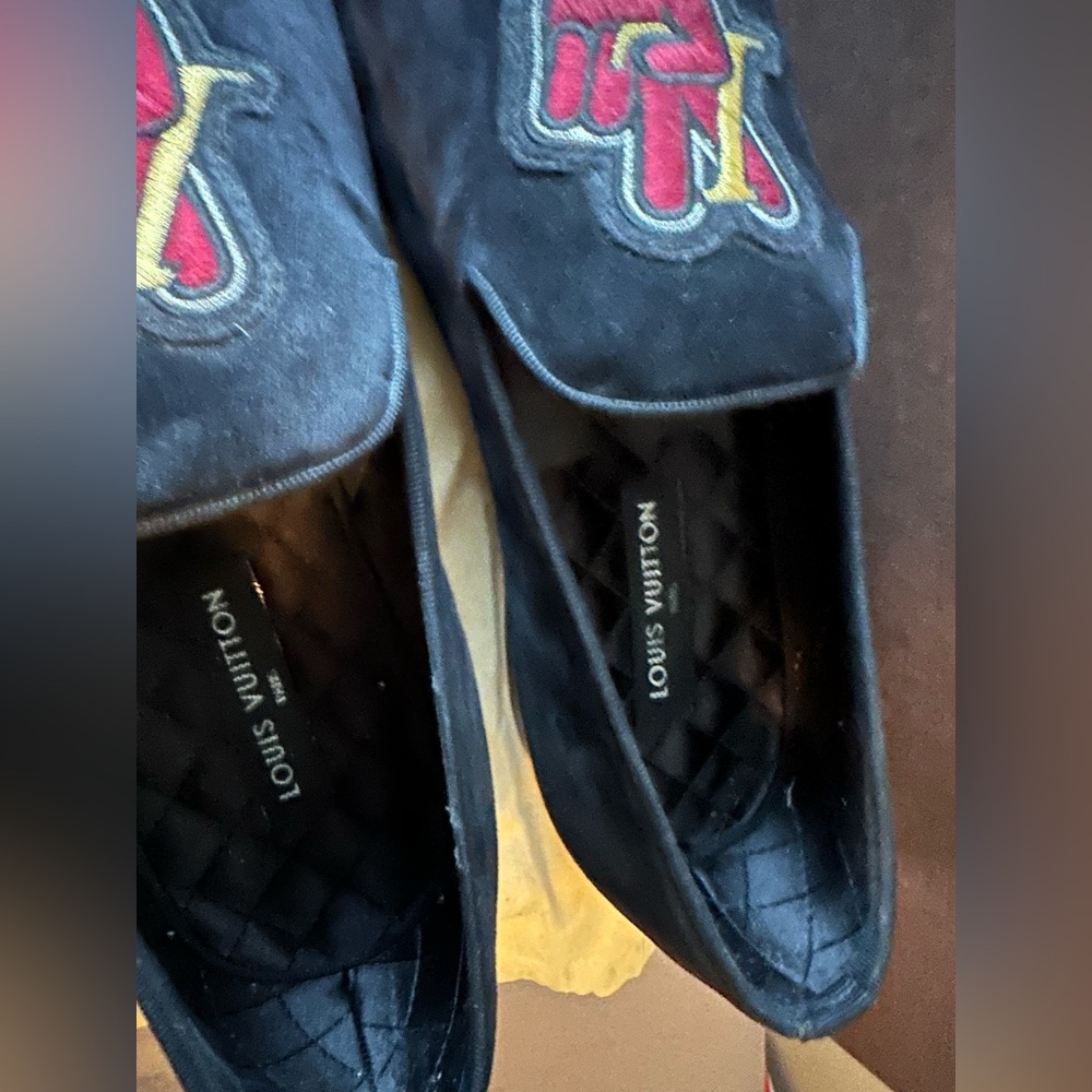 Louis Vuitton Men Shoes Black Suede loafers 9.5UK 10.5US New Never Worn - Picture 4 of 6